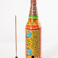 Painted Glass Bottle Incense Burner