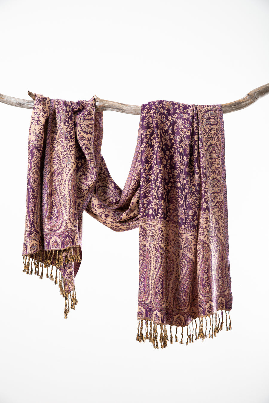 Paisley Reversible Fringe Shawl