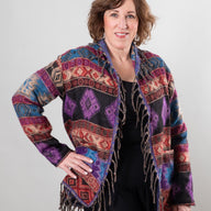 Pari Buta Fringe Shawl Cardigan