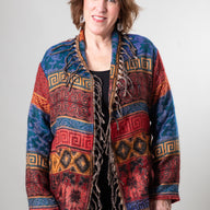 Pari Buta Fringe Shawl Cardigan