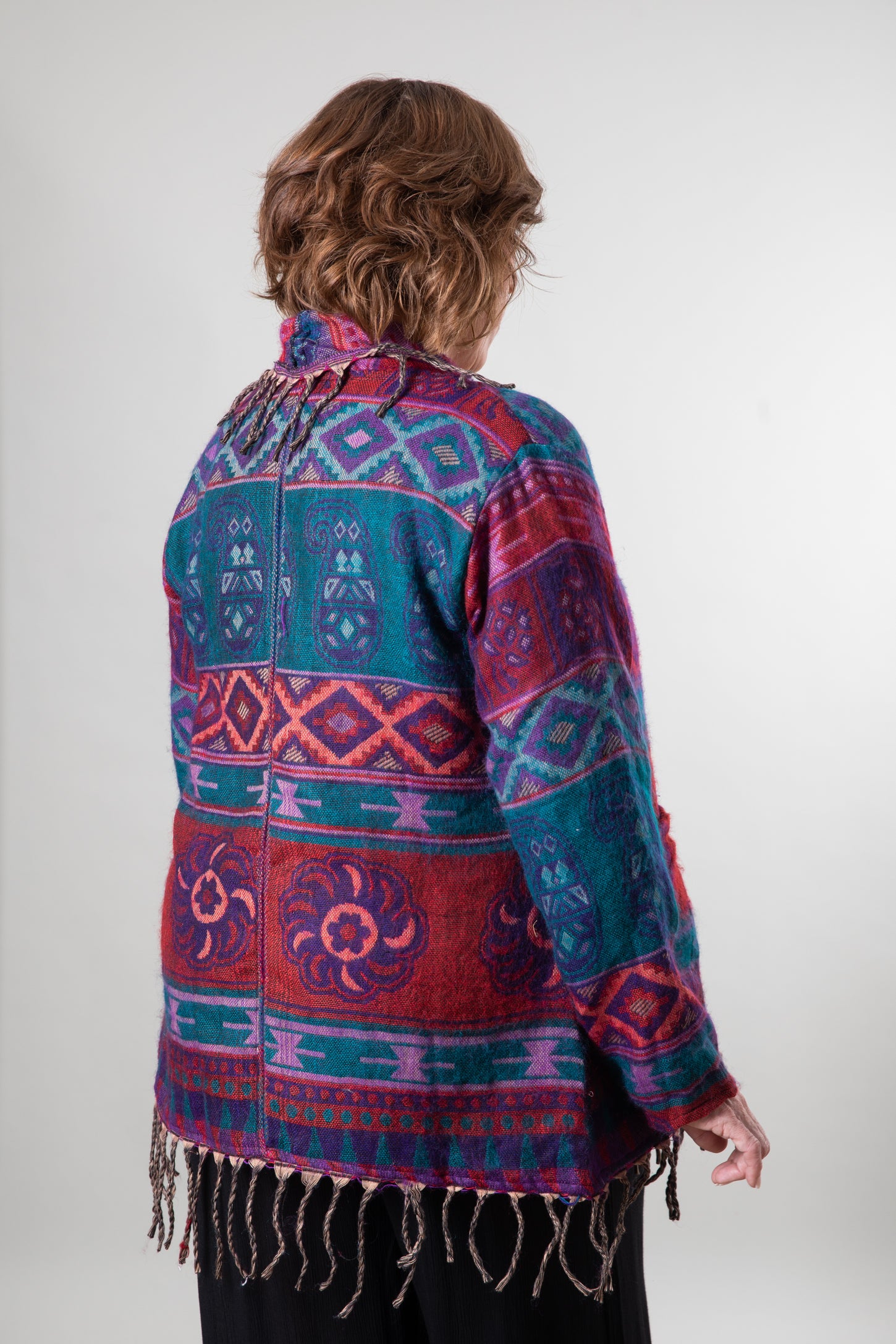 Fringe shawl cardigan outlet