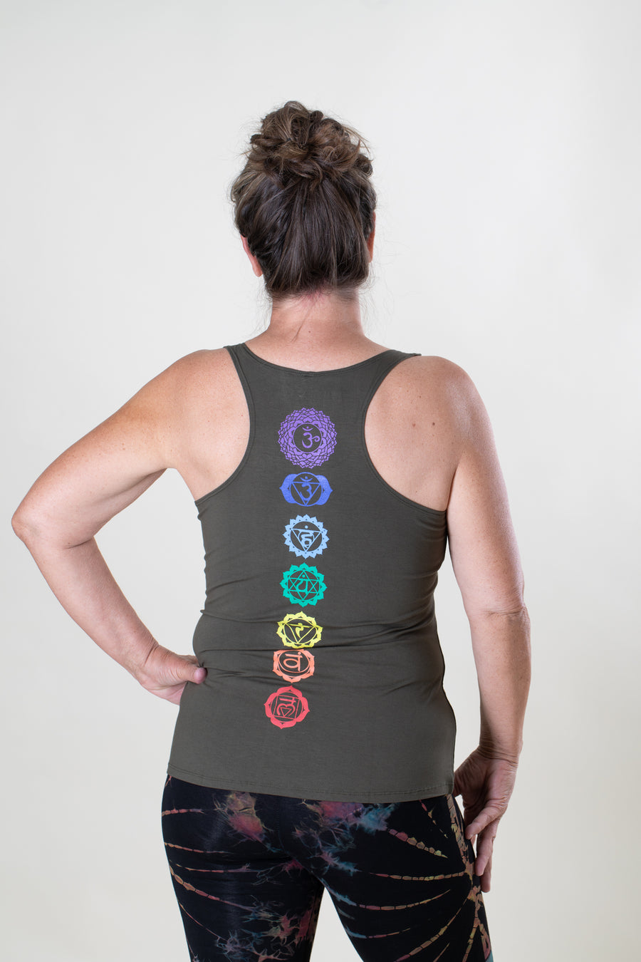 Racerback Tank Top with Chakra Print