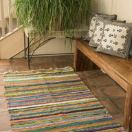 Recycled Fabric Rag Rug