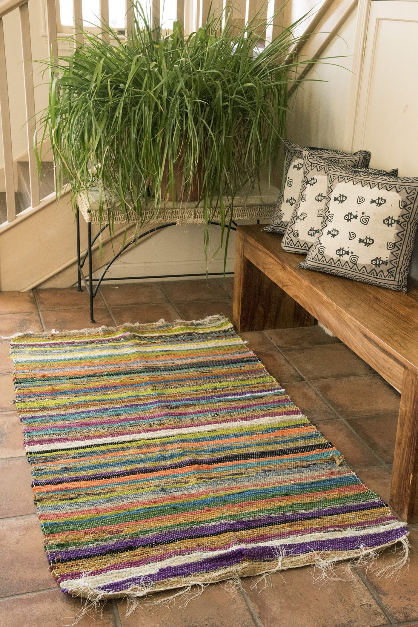 Recycled Fabric Rag Rug