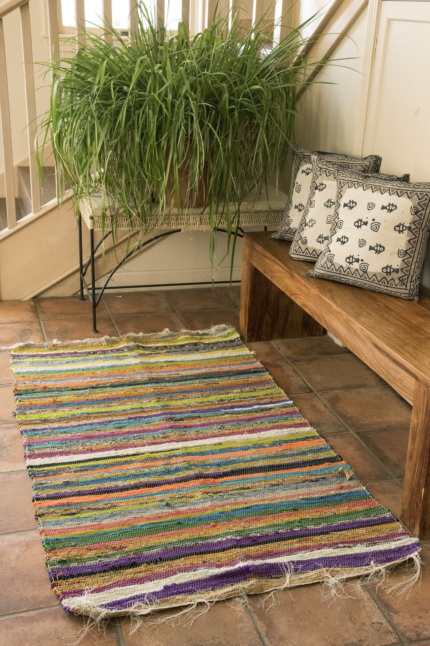 Recycled Fabric Rag Rug