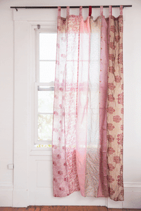 Recycled silk curtains in sugar magnolia