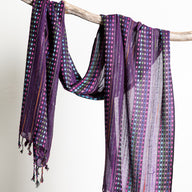 Retro Dot Stripe Fringe Scarf
