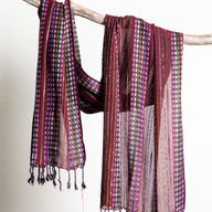 Retro Dot Stripe Fringe Scarf