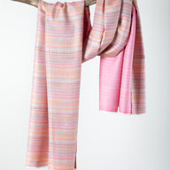 Reversible Stripe Woven Raw Hem Scarf