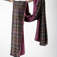 Reversible Stripe Woven Raw Hem Scarf