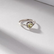 Round Faceted Gemstone Midi Ring