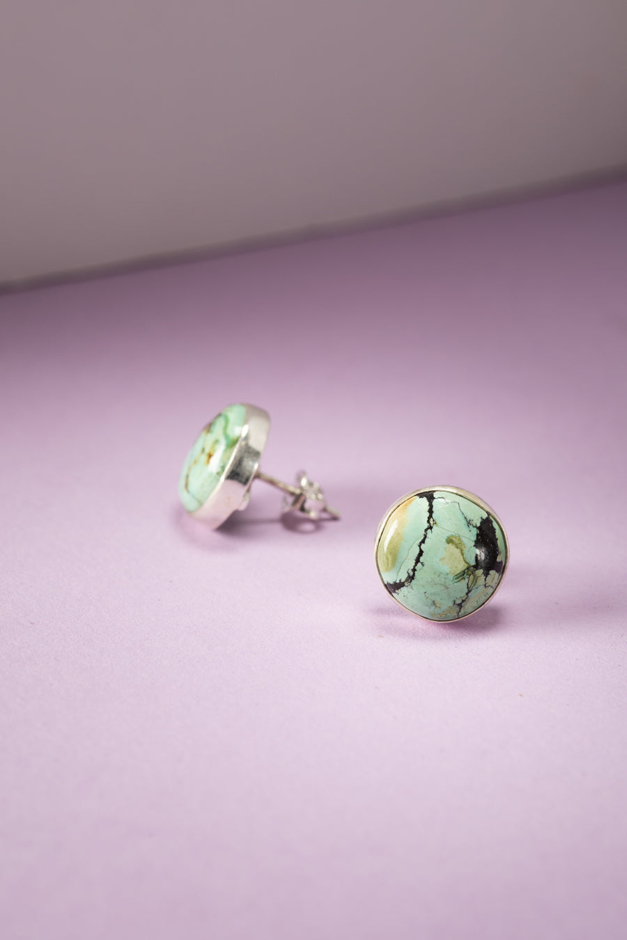 Round Turquoise  Stud Earrings