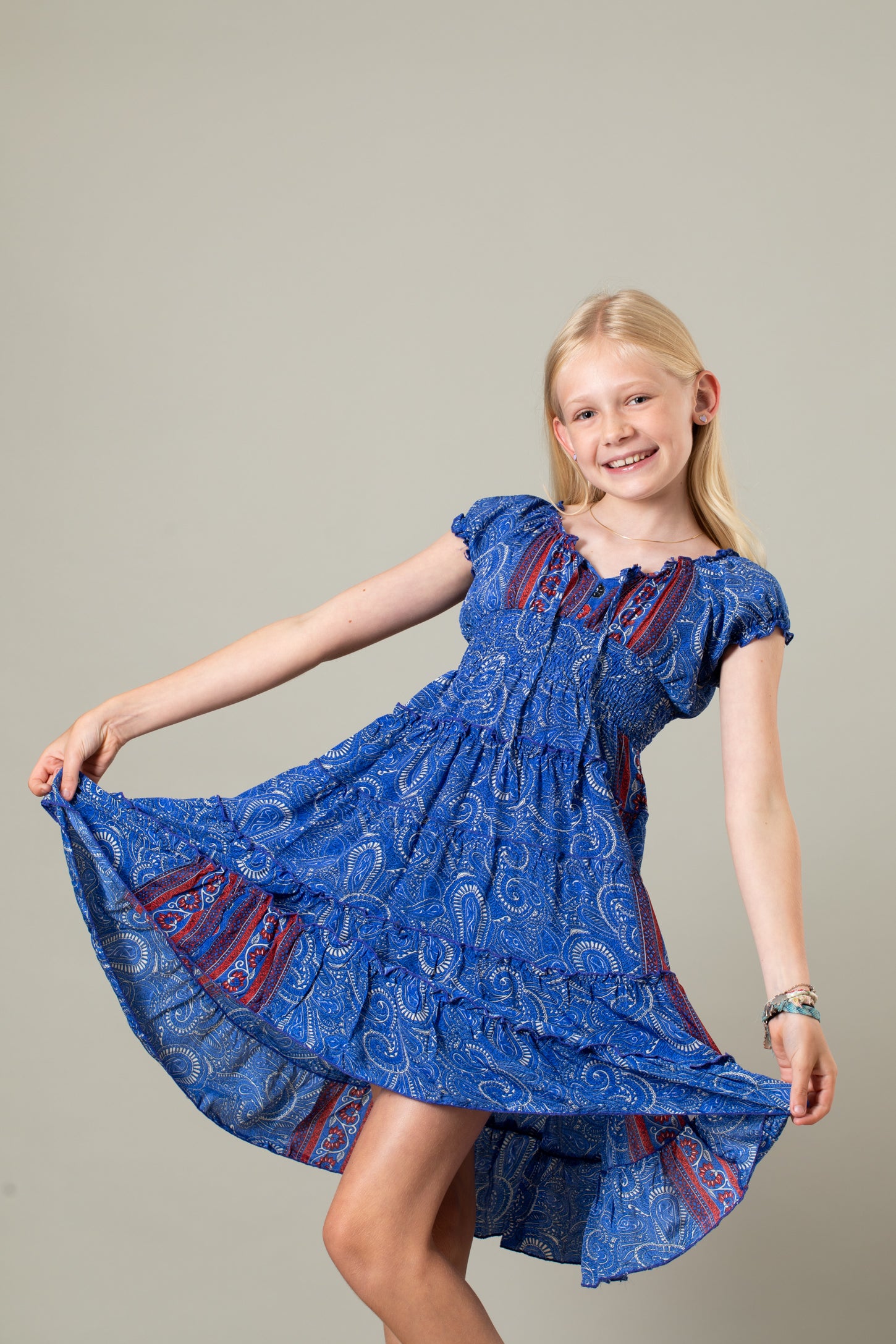 Sara Sari Inspired Kids Dress Mexicali Blues