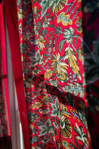Sari inspired floral curtains in red