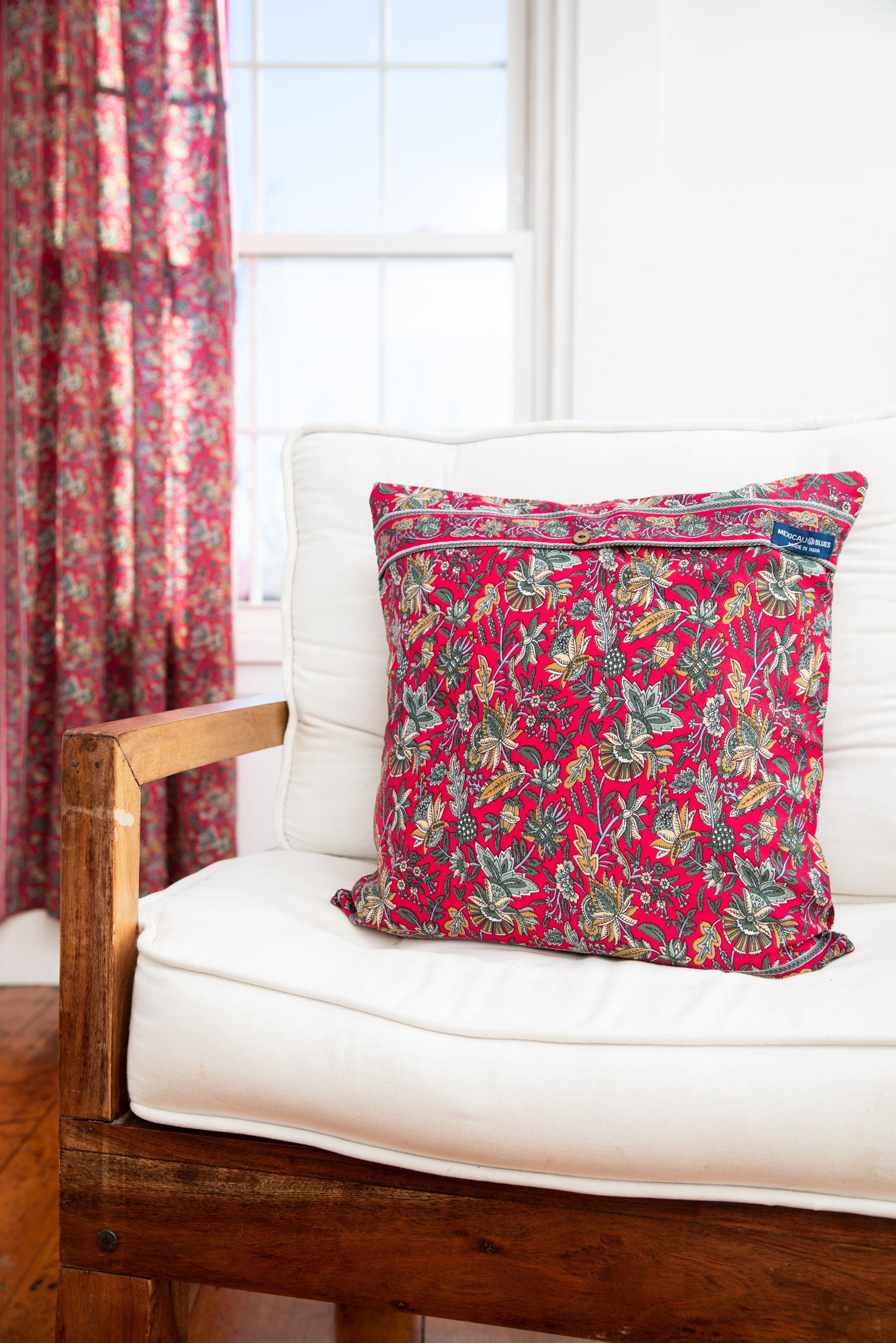 Red sales floral pillows