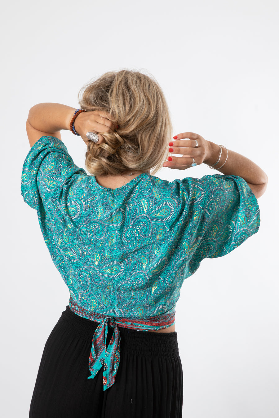Sari Inspired Paisley Wrap Top