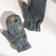 Snowflower Wool Mittens