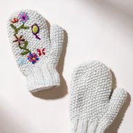 Snowflower Wool Mittens