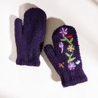 Snowflower Wool Mittens