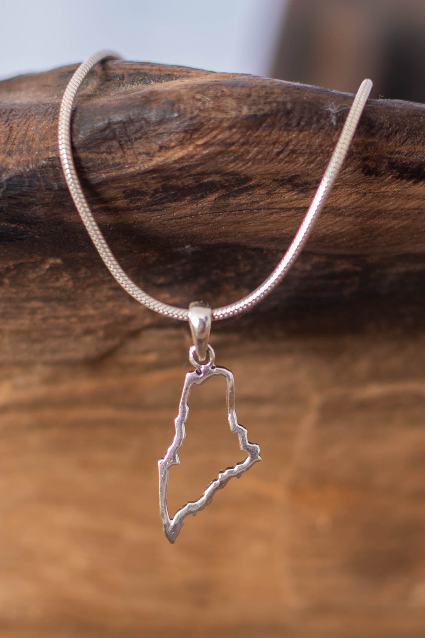 State Of Maine Outline Pendant