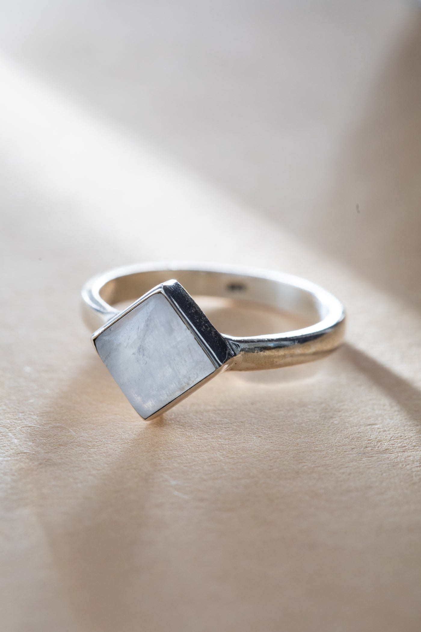 Sterling Diamond Gem Ring