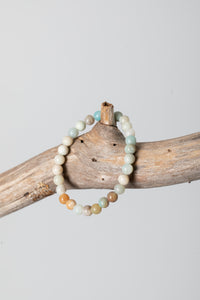 Stretchy Beaded Gemstone Bracelet in Amazonite