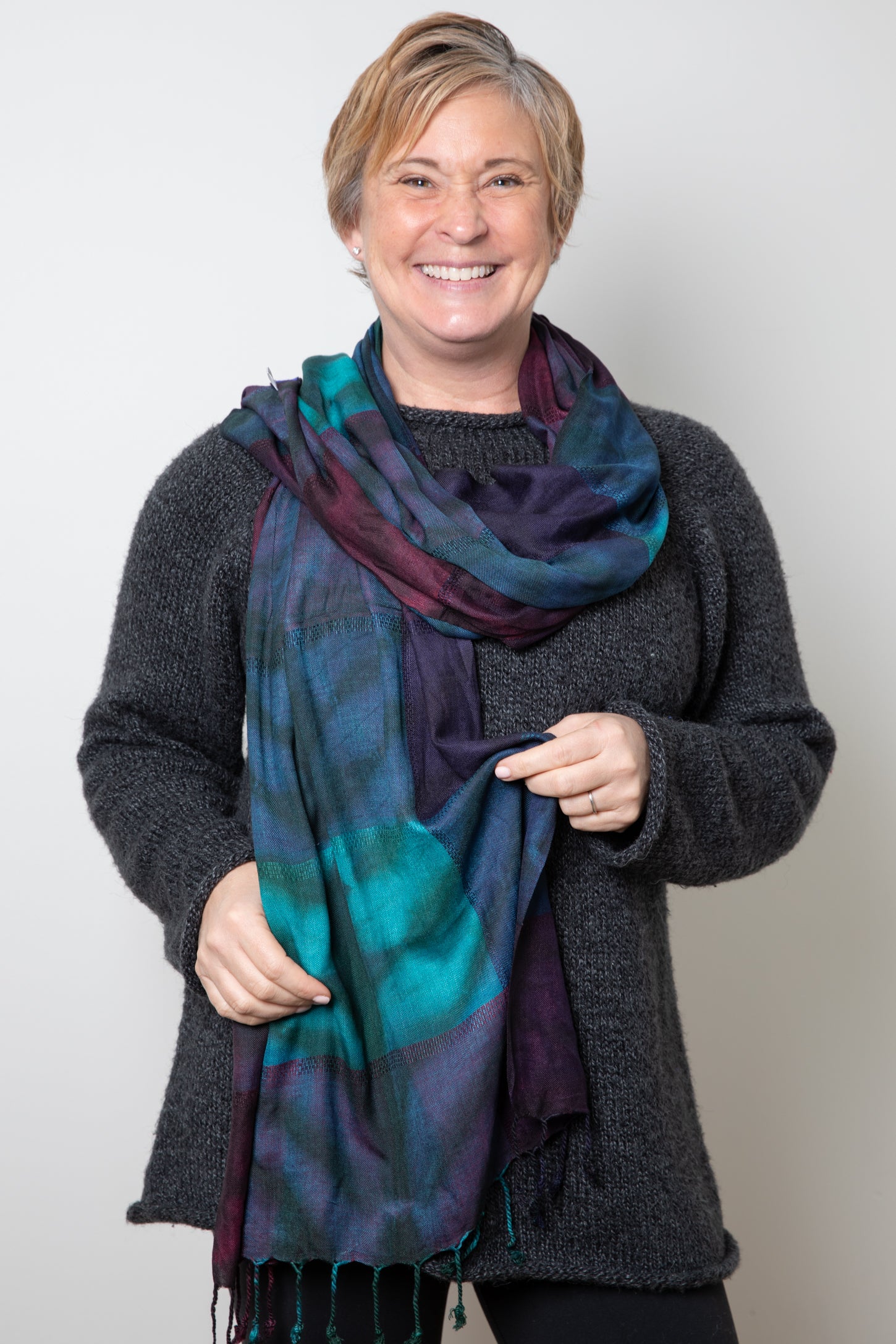 Tie Dye Colorblock Scarf · Mexicali Blues