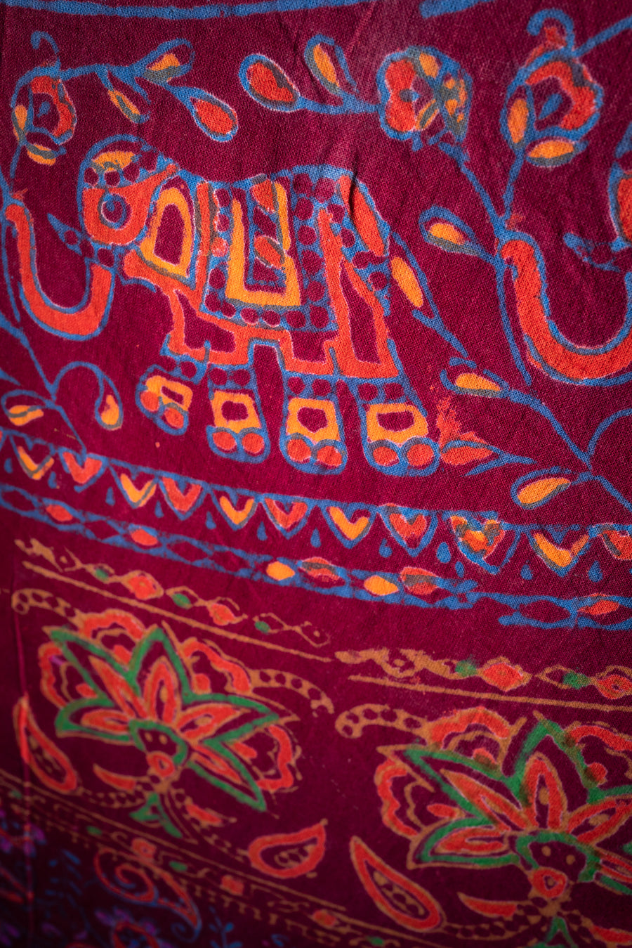Traditional Elephant Mandala Block Print Twin Tapestry