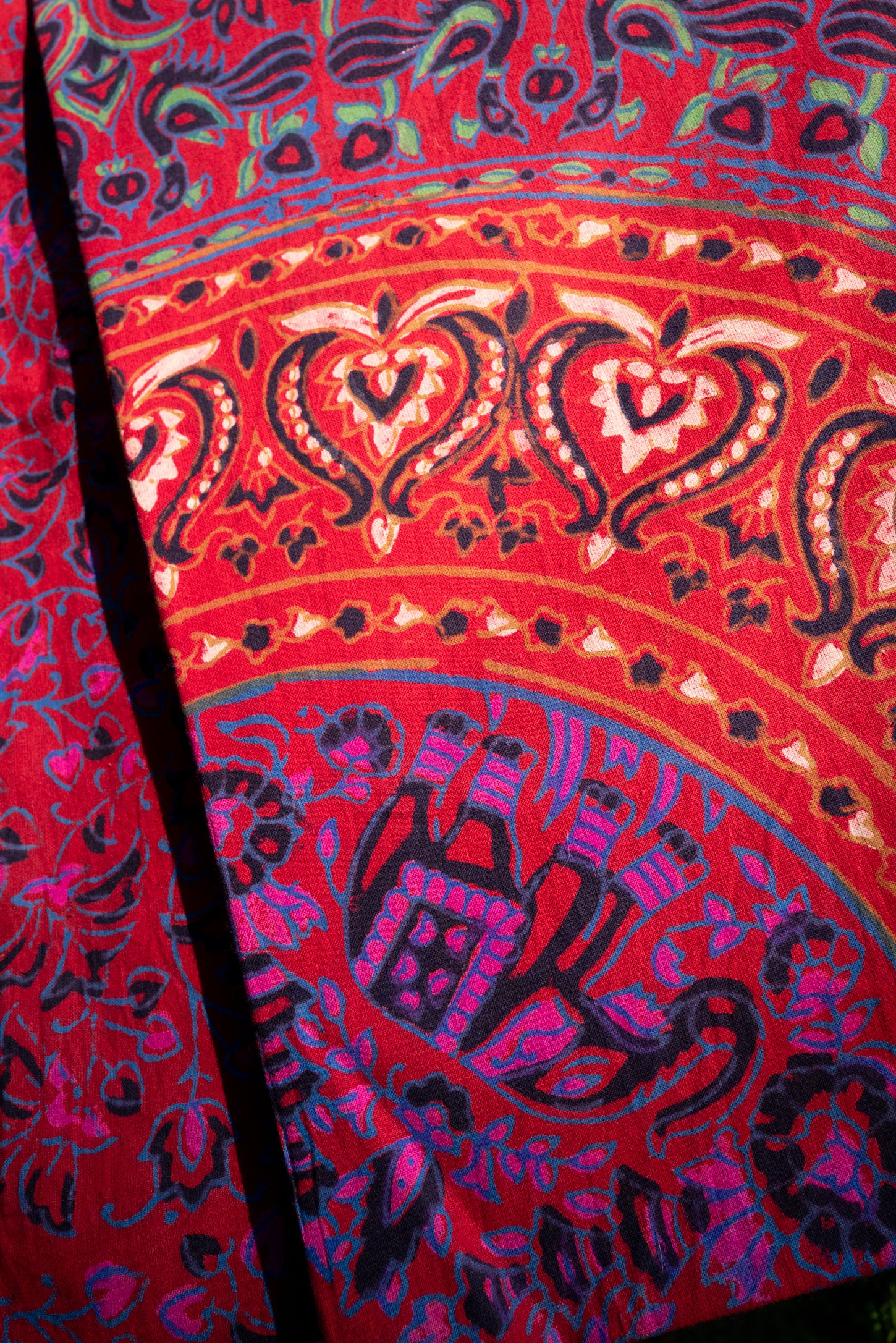 Traditional Elephant Mandala Block Print Twin Tapestry