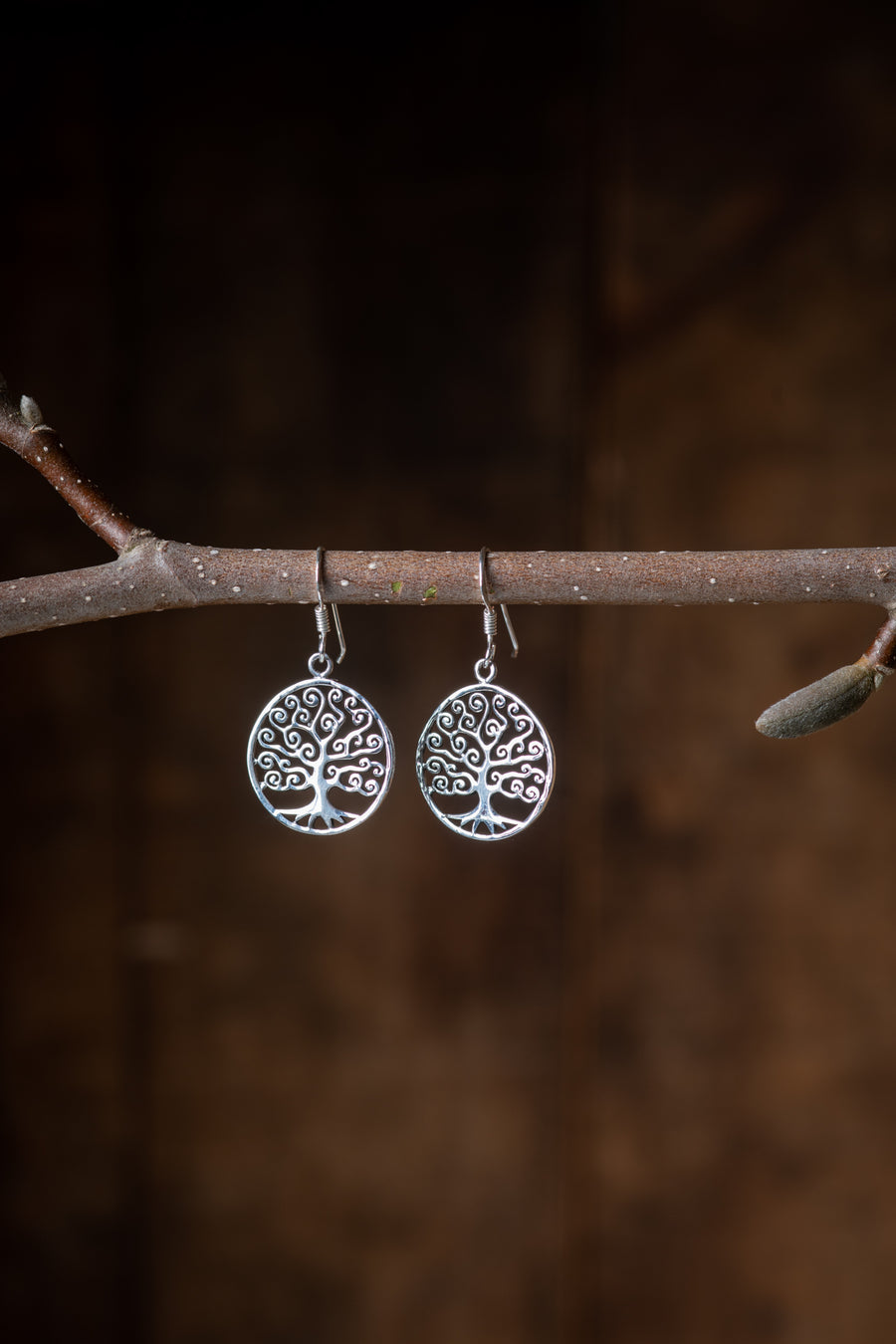 Whimsical Sterling Tree of Life Earrings
