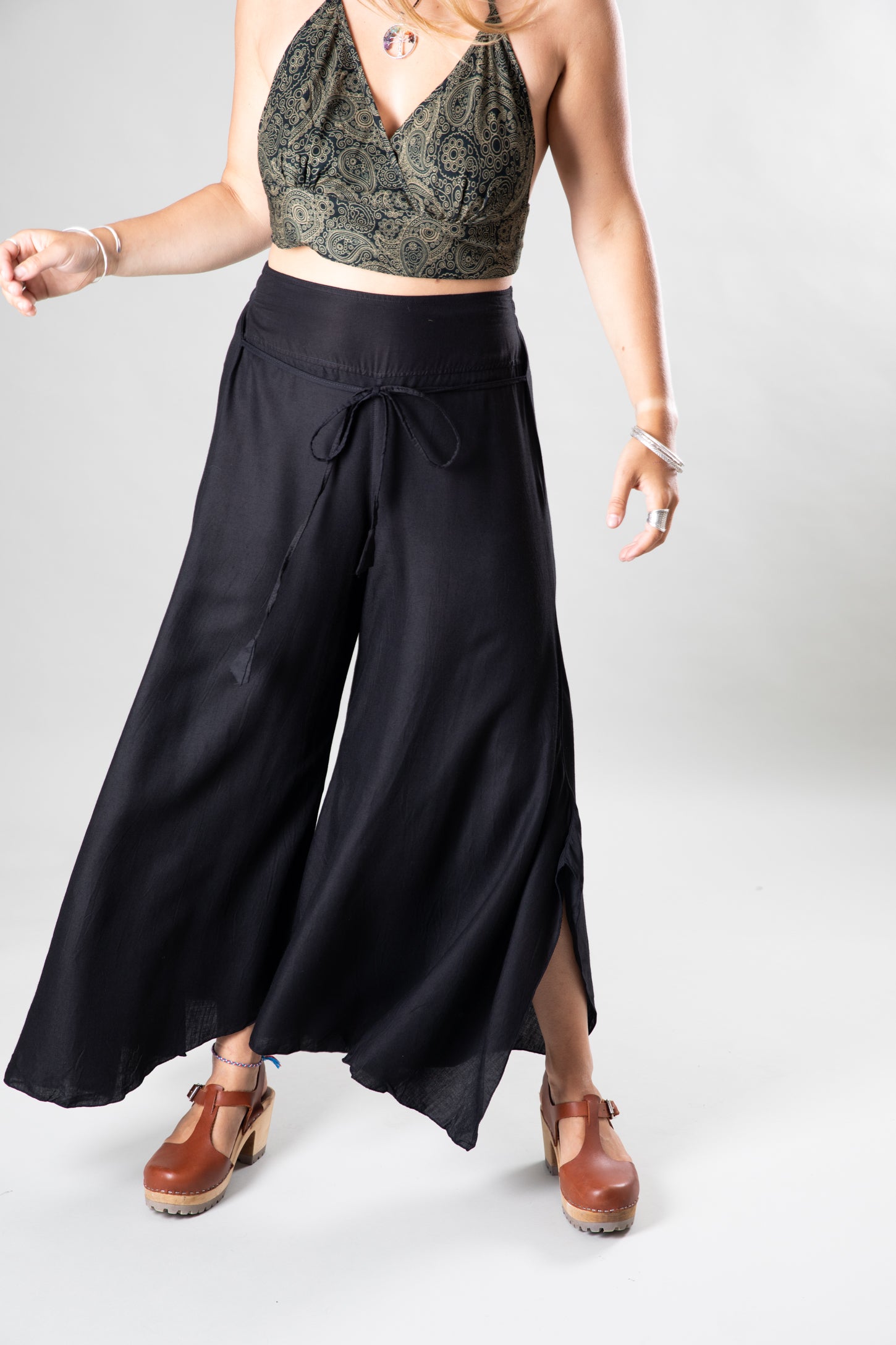 Wide Leg Gaucho Pants