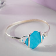 Wrapped Alpaca Sea Glass Bracelet
