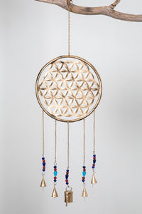 Zen Bells Iron Hanger in Flower of Life